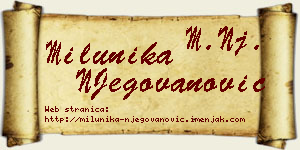 Milunika NJegovanović vizit kartica